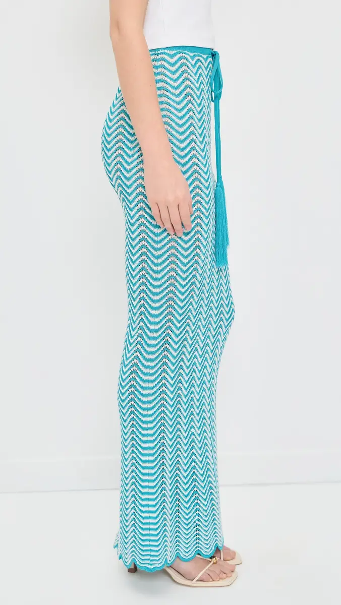 Dur Doux Wave Knit Maxi Skirt Turquoise/White | Thumbnail 5 Dur Doux Wave Knit Maxi Skirt Turquoise/White | Thumbnail 5