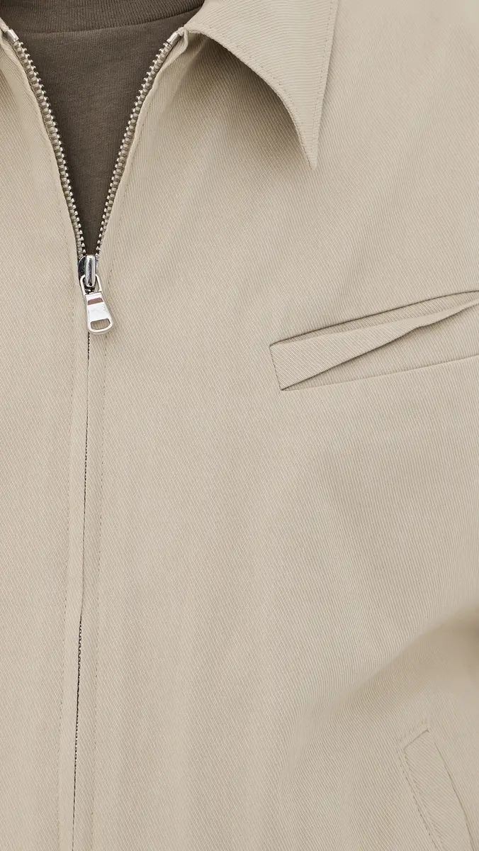 Tibi Luxe Spring Twill Bomber Jacket Taupe | Thumbnail 6
