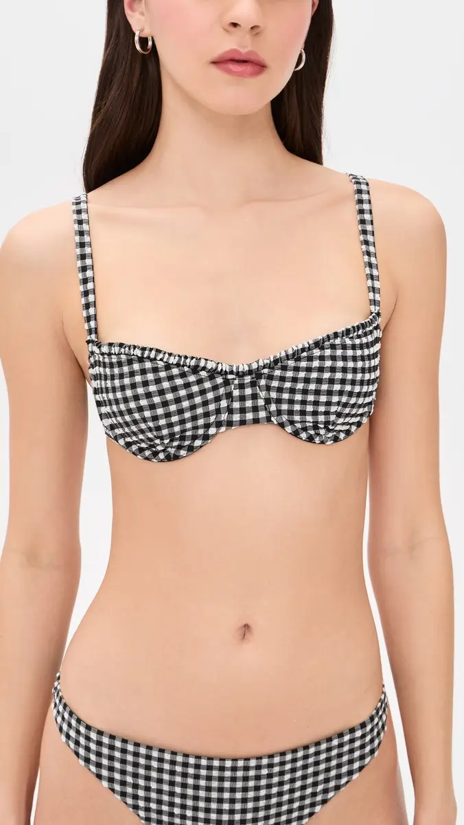 Onia Marilyn Bikini Top Black/White | Thumbnail 2 Onia Marilyn Bikini Top Black/White | Thumbnail 2