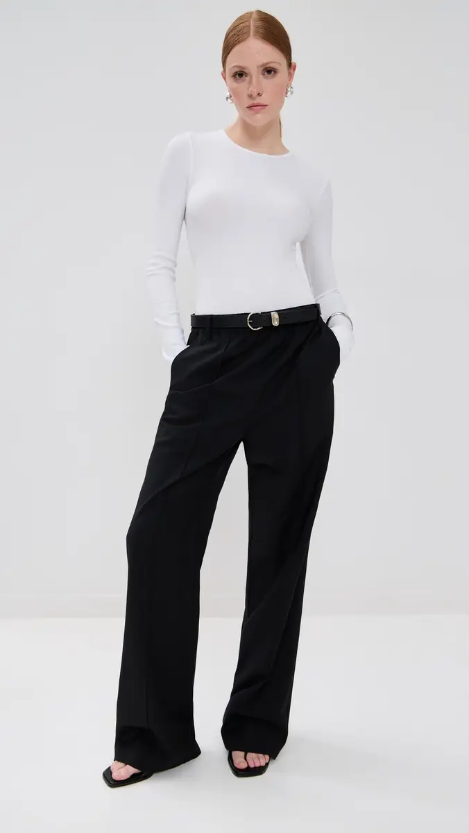 Tibi Circular Ribbed Crew Neck Pullover T-Shirt | Thumbnail 5 Tibi Circular Ribbed Crew Neck Pullover T-Shirt | Thumbnail 5