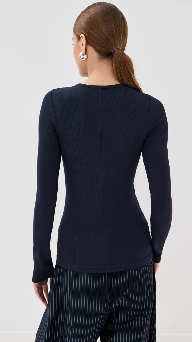 Tibi Circular Ribbed Crew Neck Pullover T-Shirt | Thumbnail 3 Tibi Circular Ribbed Crew Neck Pullover T-Shirt | Thumbnail 3