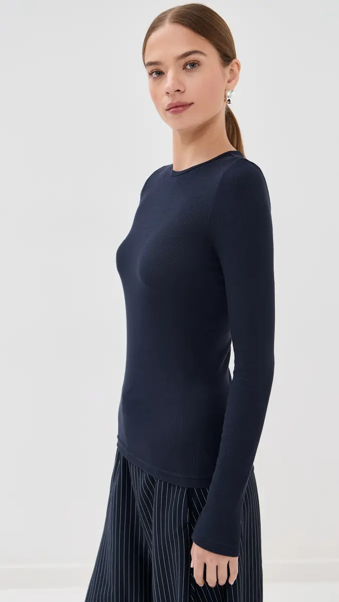 Tibi Circular Ribbed Crew Neck Pullover T-Shirt | Thumbnail 4 Tibi Circular Ribbed Crew Neck Pullover T-Shirt | Thumbnail 4