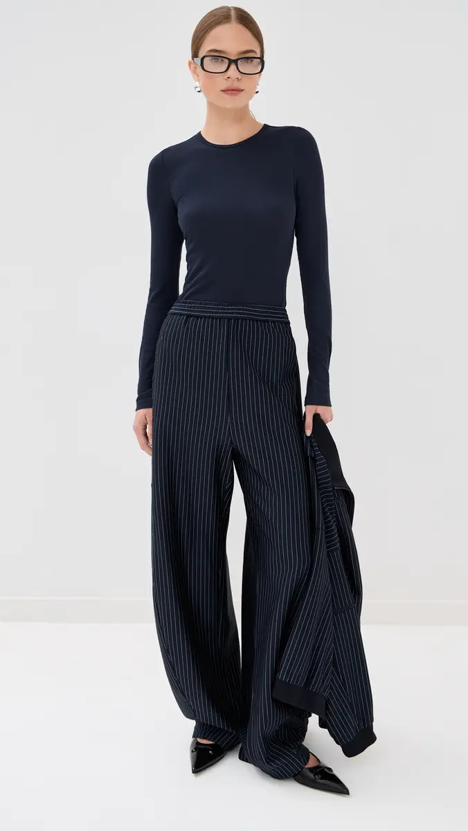 Tibi Circular Ribbed Crew Neck Pullover T-Shirt | Thumbnail 5 Tibi Circular Ribbed Crew Neck Pullover T-Shirt | Thumbnail 5