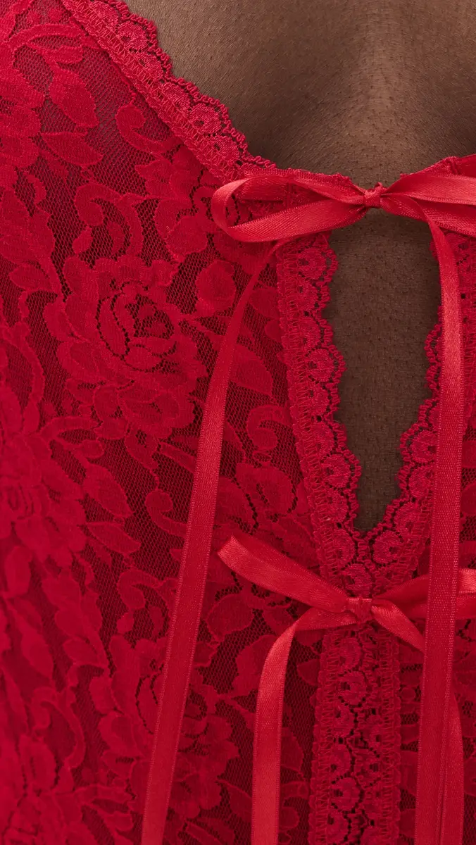 Hanky Panky After Midnight Open Teddy Thong Bodysuit Red | Thumbnail 5