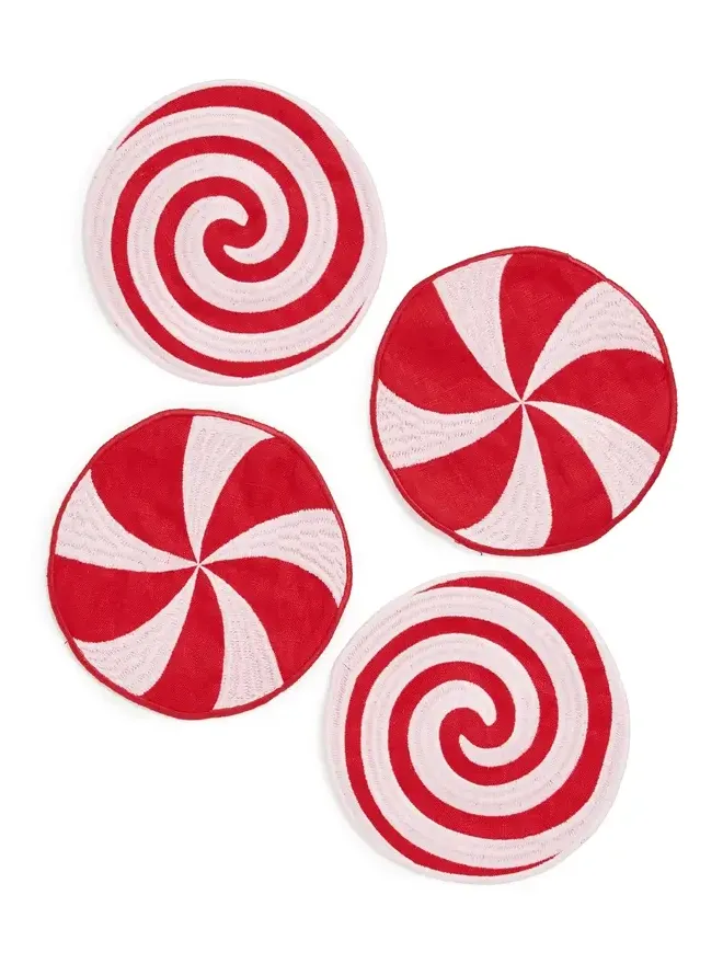 Piecework Puzzles Peppermint Napkins