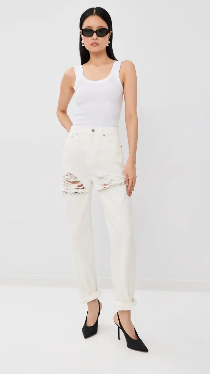 AREA Crystal Fray Slit Jeans | Thumbnail 2 AREA Crystal Fray Slit Jeans | Thumbnail 2