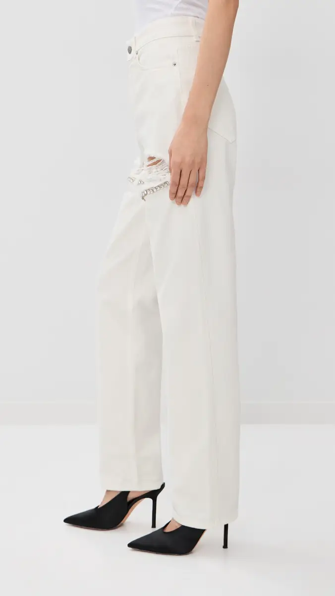 AREA Crystal Fray Slit Jeans | Thumbnail 5 AREA Crystal Fray Slit Jeans | Thumbnail 5
