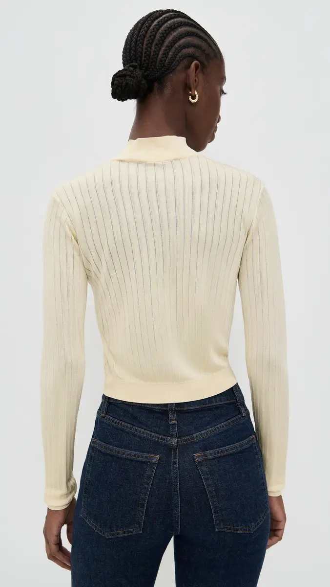 FRAME The Crop Fitted Turtleneck Butter | Thumbnail 3