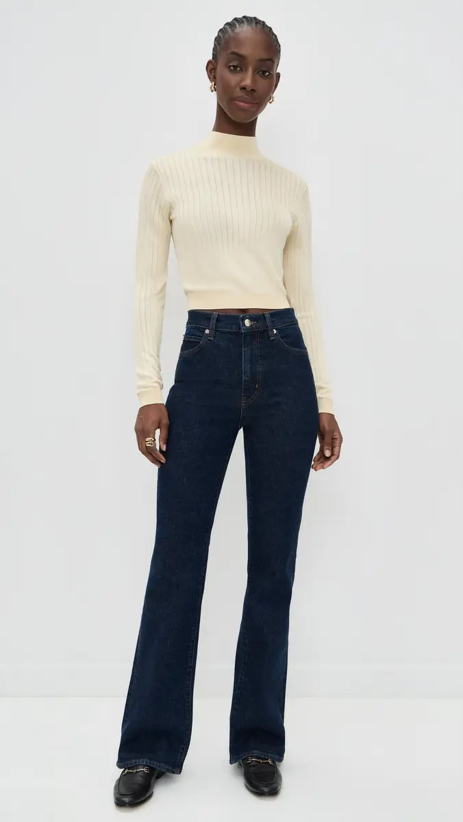 FRAME The Crop Fitted Turtleneck Butter | Thumbnail 5