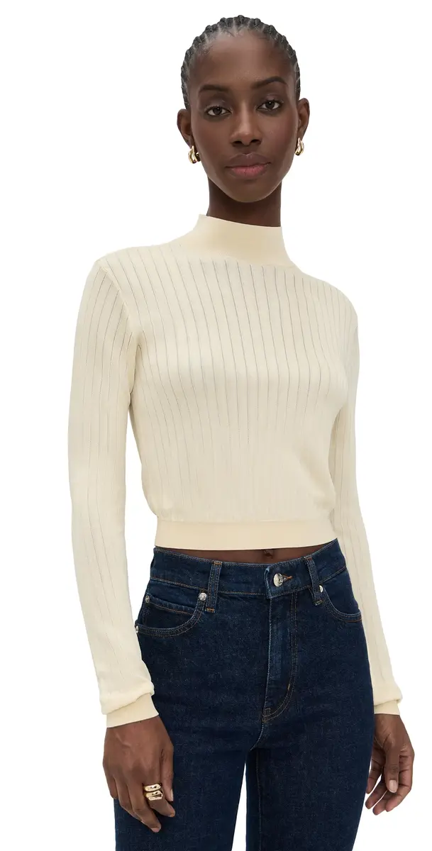 The Crop Fitted Turtleneck Butter The Crop Fitted Turtleneck Butter