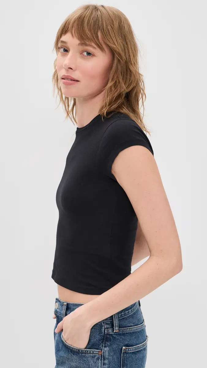 SLVRLAKE Cap Sleeve Tee Raven | Thumbnail 4 SLVRLAKE Cap Sleeve Tee Raven | Thumbnail 4
