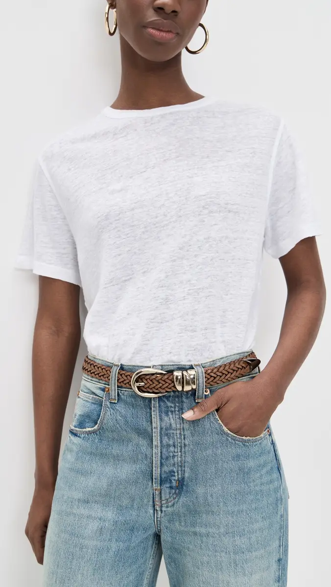 Madewell Woven Triple Metal Keeper Belt Light Caramel | Thumbnail 3