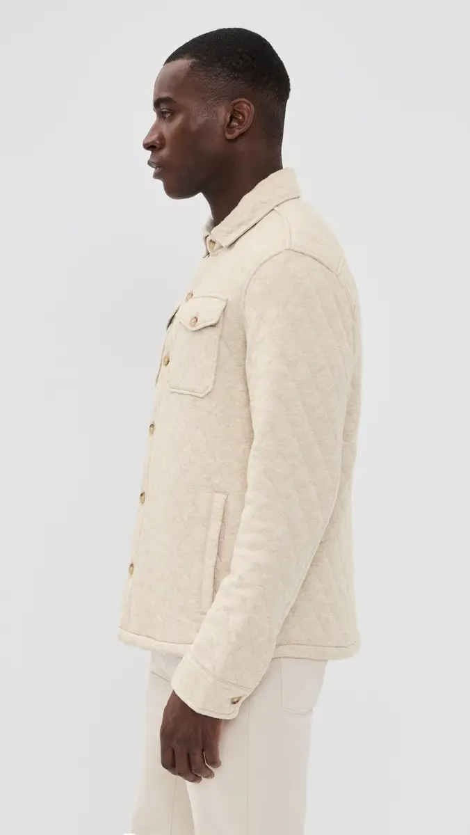 Polo Ralph Lauren Quilted Double Knit Jersey Shirt Jacket Expedition Dune Heather | Thumbnail 4