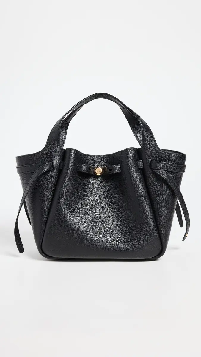 Tory Burch Romy Pebbled Satchel Black One Size | Thumbnail 2 Tory Burch Romy Pebbled Satchel Black One Size | Thumbnail 2