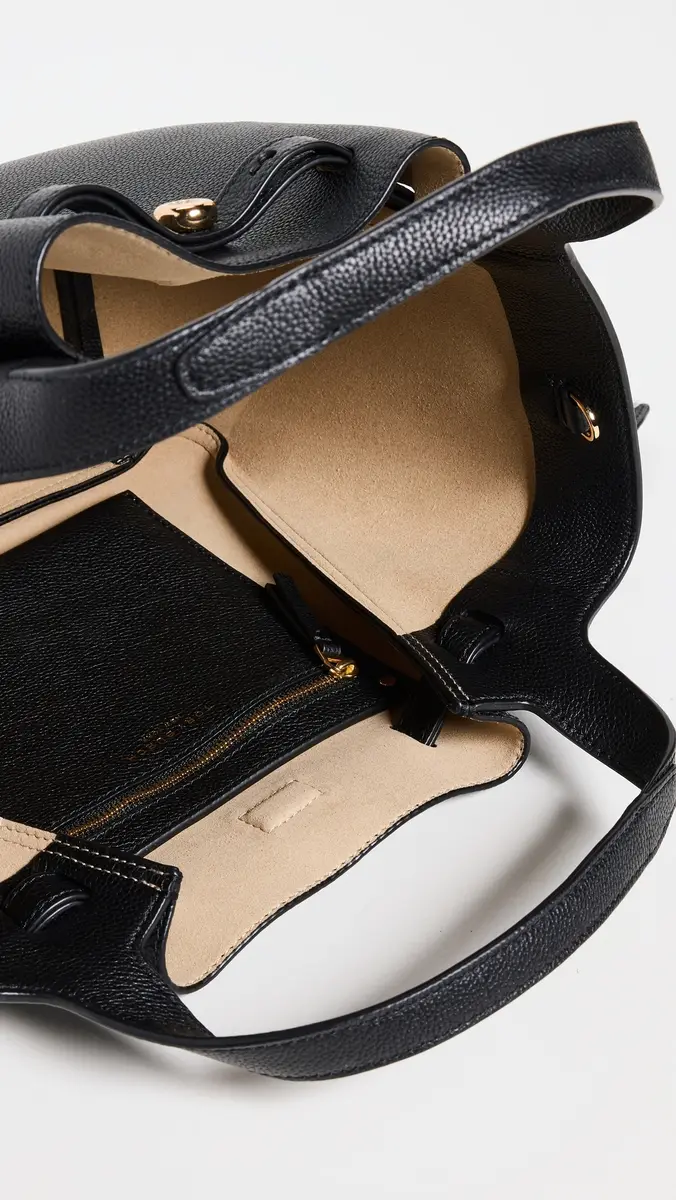 Tory Burch Romy Pebbled Satchel Black One Size | Thumbnail 6 Tory Burch Romy Pebbled Satchel Black One Size | Thumbnail 6