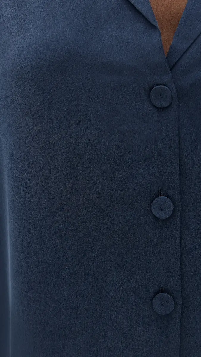 Lunya Long Sleeve ilk Button Up Shorts Set Deep Blue | Thumbnail 6 Lunya Long Sleeve ilk Button Up Shorts Set Deep Blue | Thumbnail 6