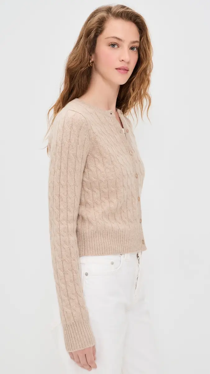 Joe's Jeans The Cable Dani Cashmere Cardigan Oatmeal | Thumbnail 4 Joe's Jeans The Cable Dani Cashmere Cardigan Oatmeal | Thumbnail 4