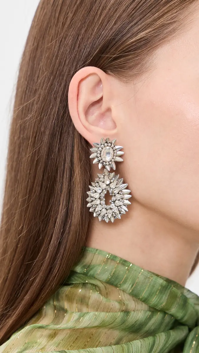Deepa Gurnani Deepa by Pia Earrings Silver One Size | Thumbnail 3 Deepa Gurnani Deepa by Pia Earrings Silver One Size | Thumbnail 3
