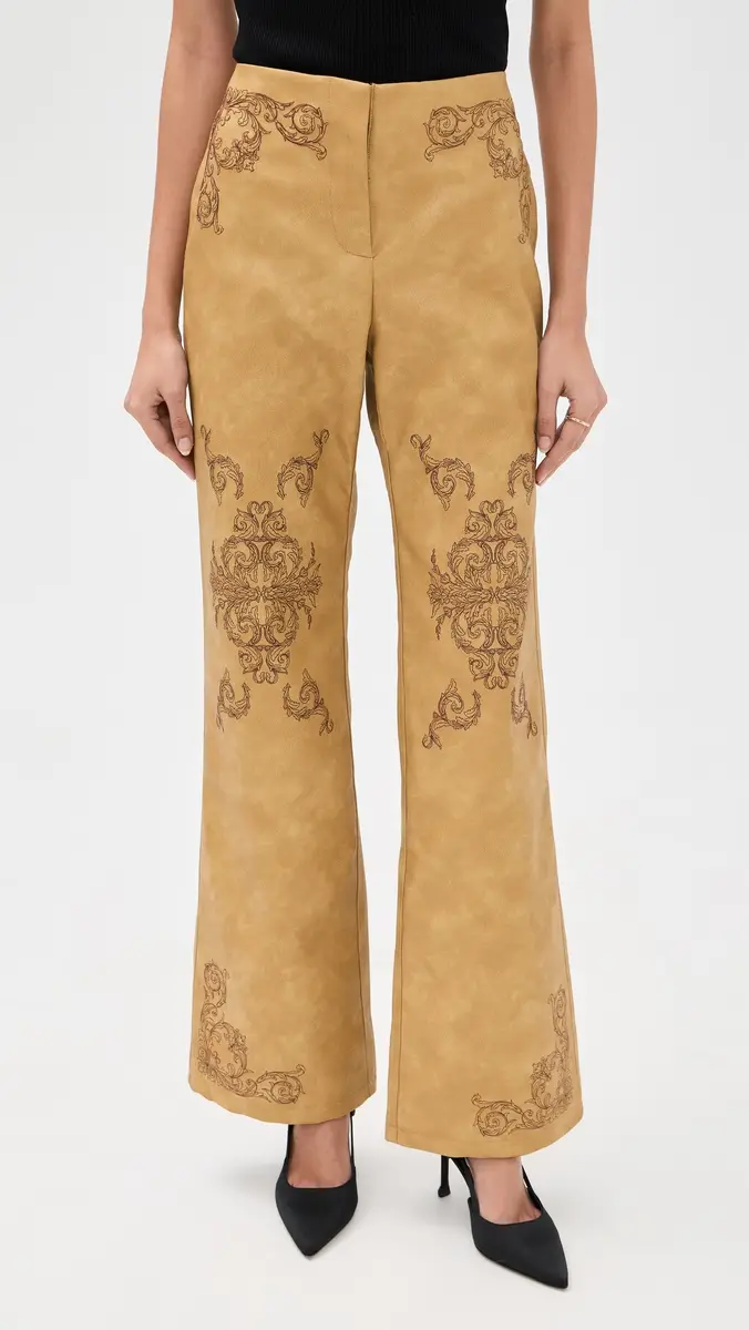 Yellow the Label Seba Faux Leather Pants Desert | Thumbnail 2 Yellow the Label Seba Faux Leather Pants Desert | Thumbnail 2