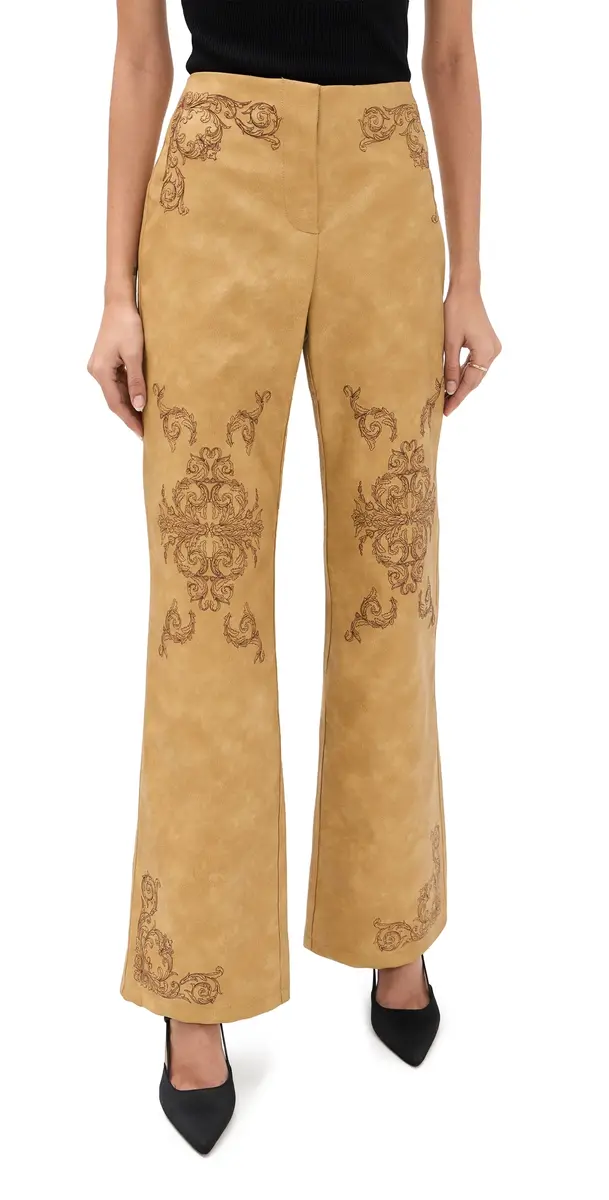 Yellow the Label eba Faux Leather Pants Desert | Image 1 Yellow the Label eba Faux Leather Pants Desert | Image 1