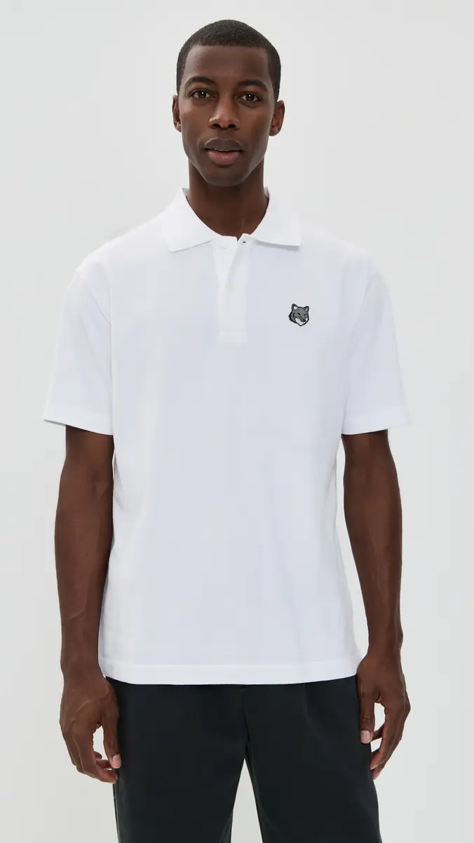 Maison Kitsuné Grey Fox Head Patch Comfort Polo | Thumbnail 2 Maison Kitsuné Grey Fox Head Patch Comfort Polo | Thumbnail 2