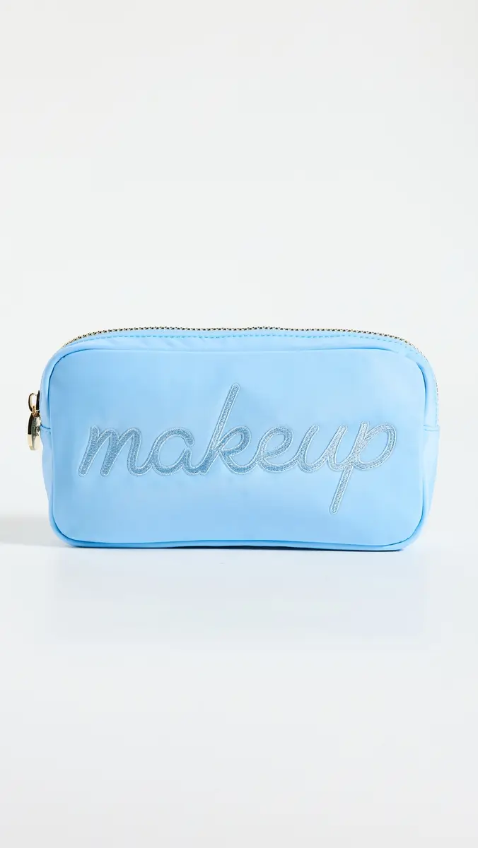 Stoney Clover Lane Periwinkle Makeup Embroidered Small Pouch Periwinkle One Size | Thumbnail 3
