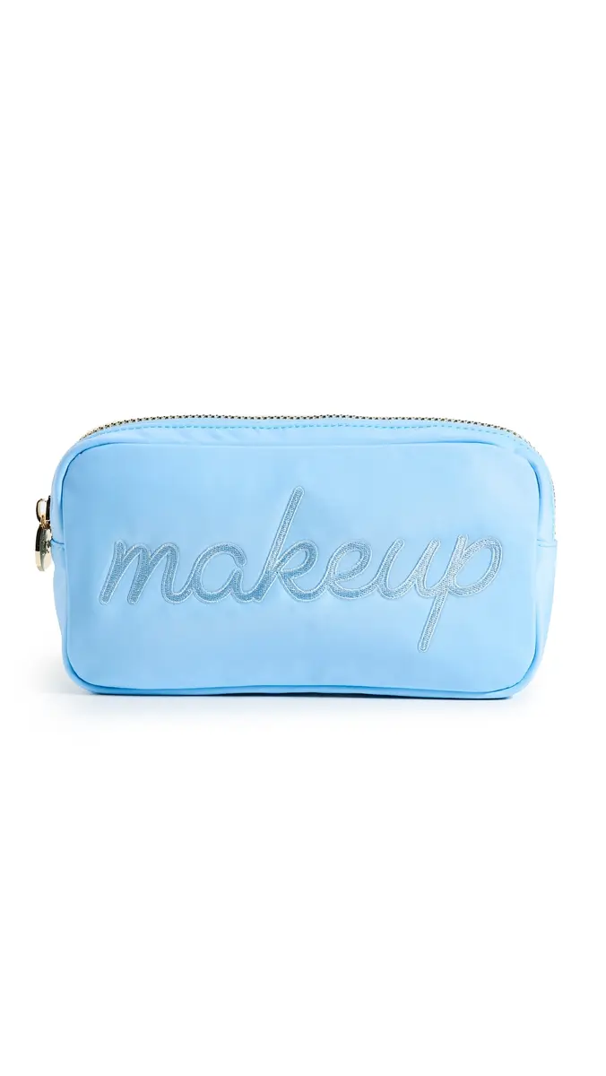 Stoney Clover Lane Periwinkle Makeup Embroidered Small Pouch Periwinkle One Size | Thumbnail 6