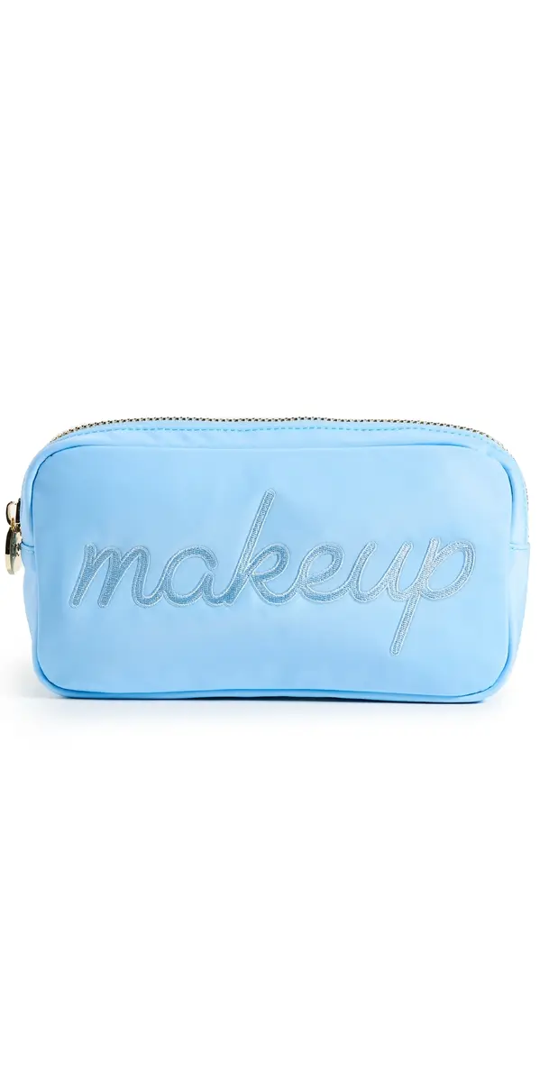 Stoney Clover Lane Periwinkle Makeup Embroidered Small Pouch Periwinkle One Size | Image 1 Stoney Clover Lane Periwinkle Makeup Embroidered Small Pouch Periwinkle One Size | Image 1