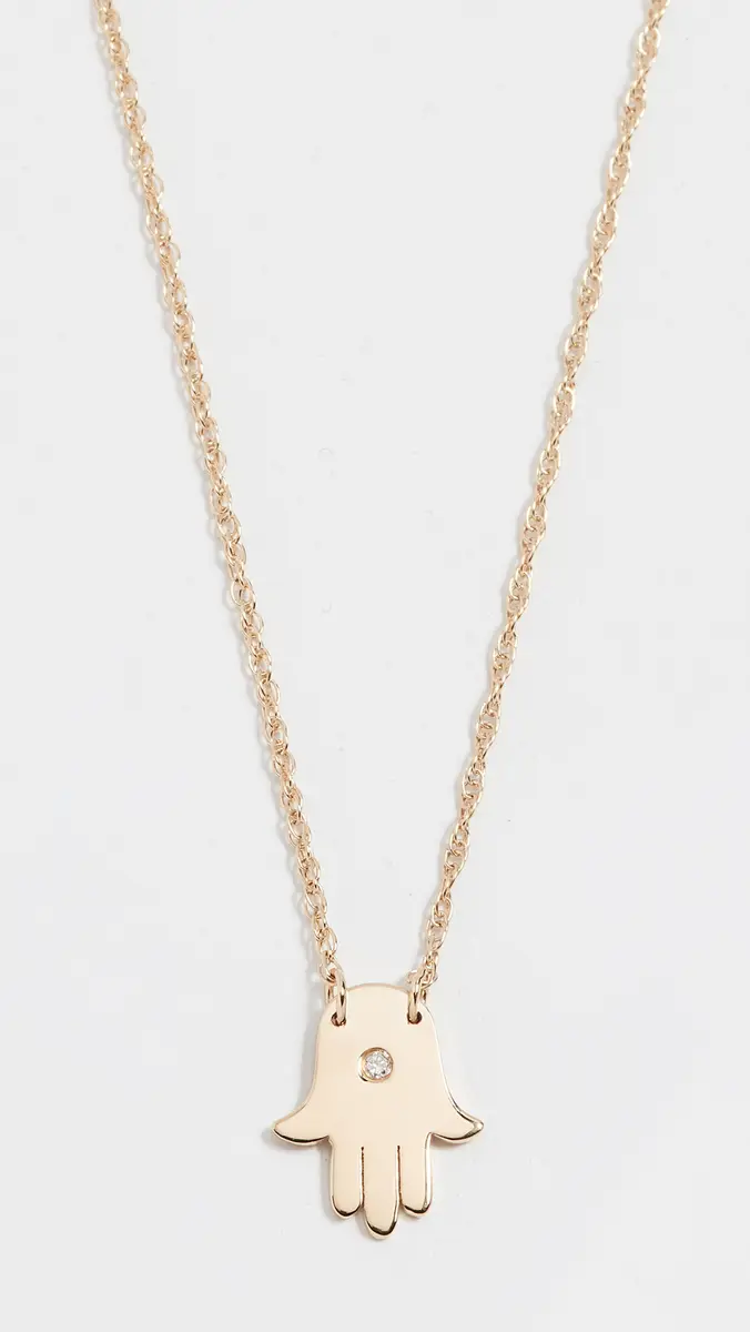 Jennifer Zeuner Jewelry Mini Hamsa Diamond Necklace | Thumbnail 2