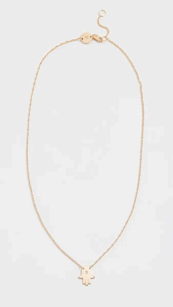 Jennifer Zeuner Jewelry Mini Hamsa Diamond Necklace | Thumbnail 4
