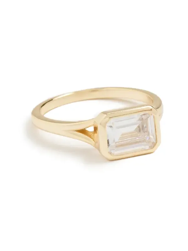 Shashi Emerald Baguette Ring