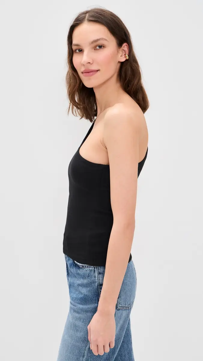 GOOD AMERICAN Super Stretch One Shoulder Tank | Thumbnail 4 GOOD AMERICAN Super Stretch One Shoulder Tank | Thumbnail 4