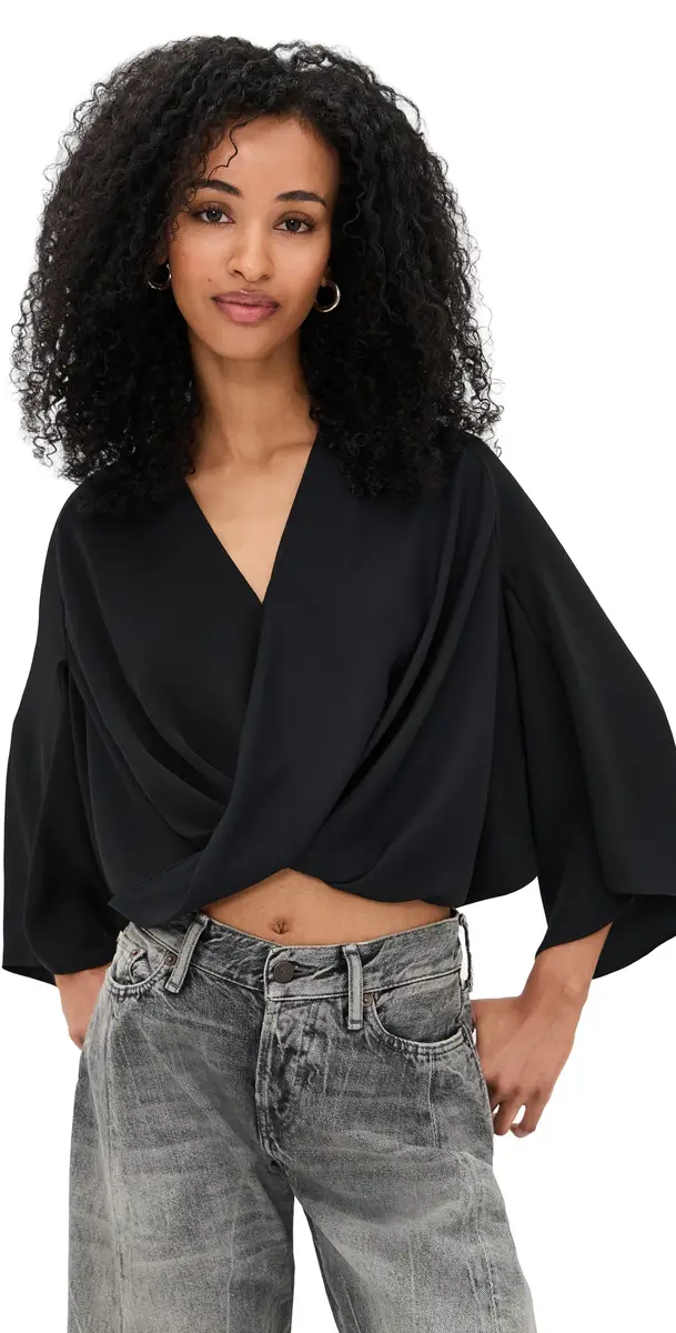 MM6 Maison Margiela Long Sleeved Top Black | Image 1 MM6 Maison Margiela Long Sleeved Top Black | Image 1