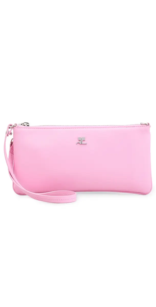 Courrèges Zipped Leather Pouch Candy Pink One Size | Image 1 Courrèges Zipped Leather Pouch Candy Pink One Size | Image 1