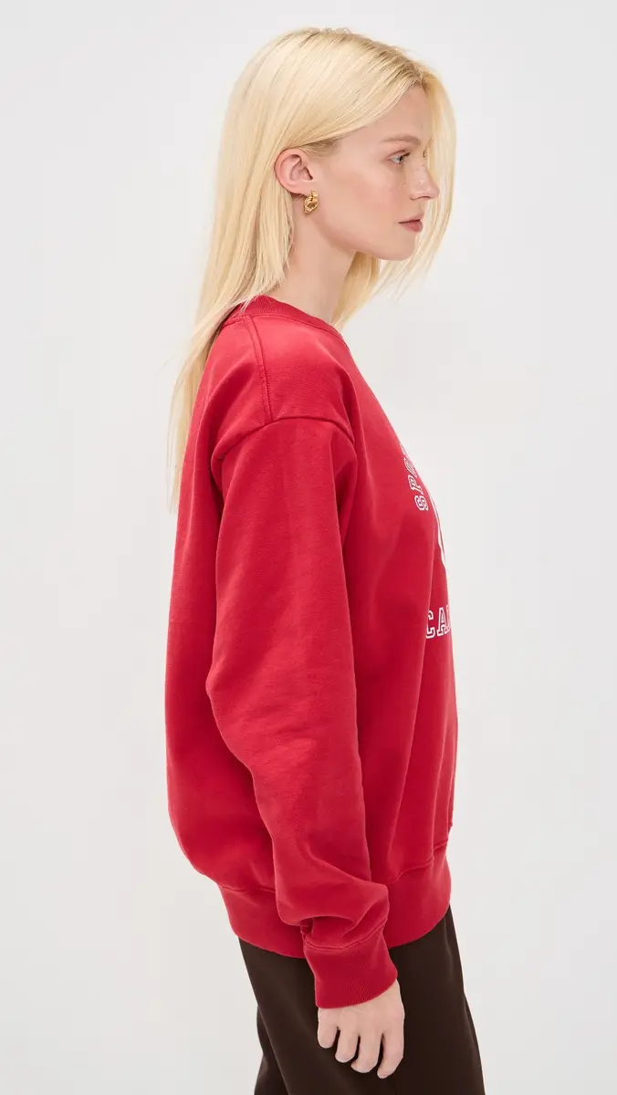 Sporty & Rich California Emblem Crew Neck Sweatshirt Ruby | Thumbnail 5 Sporty & Rich California Emblem Crew Neck Sweatshirt Ruby | Thumbnail 5