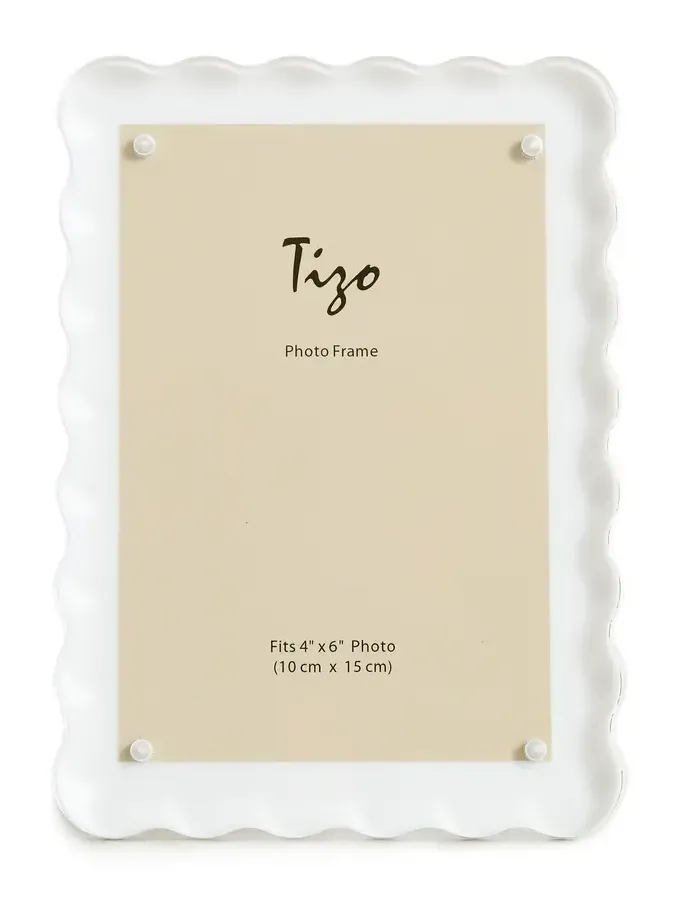 Tizo Design Lucite Frame Wave Design White 4x6