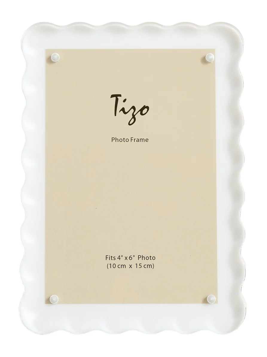 Tizo Design Lucite Frame Wave Design White 4x6