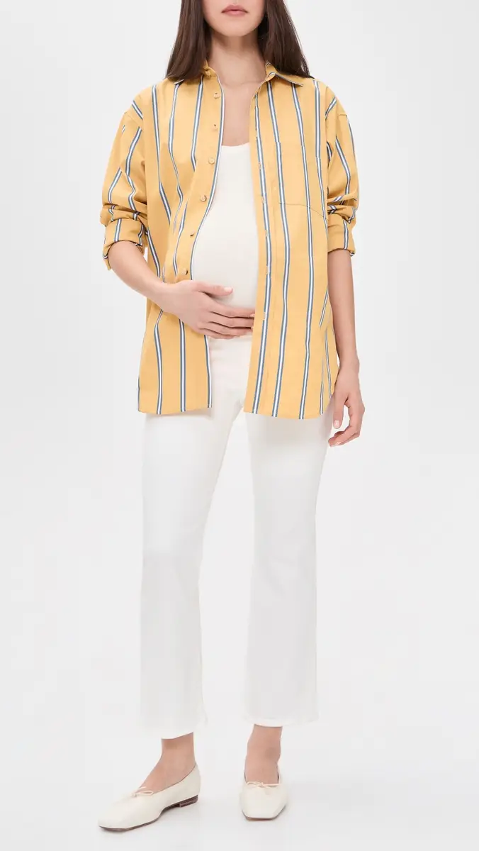 Madewell Maternity Stretch Flare Crop Jeans | Thumbnail 2 Madewell Maternity Stretch Flare Crop Jeans | Thumbnail 2