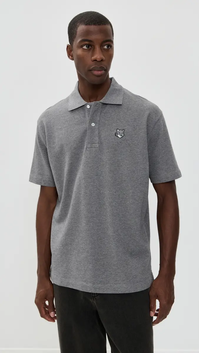 Maison Kitsuné Grey Fox Head Patch Comfort Polo | Thumbnail 2 Maison Kitsuné Grey Fox Head Patch Comfort Polo | Thumbnail 2