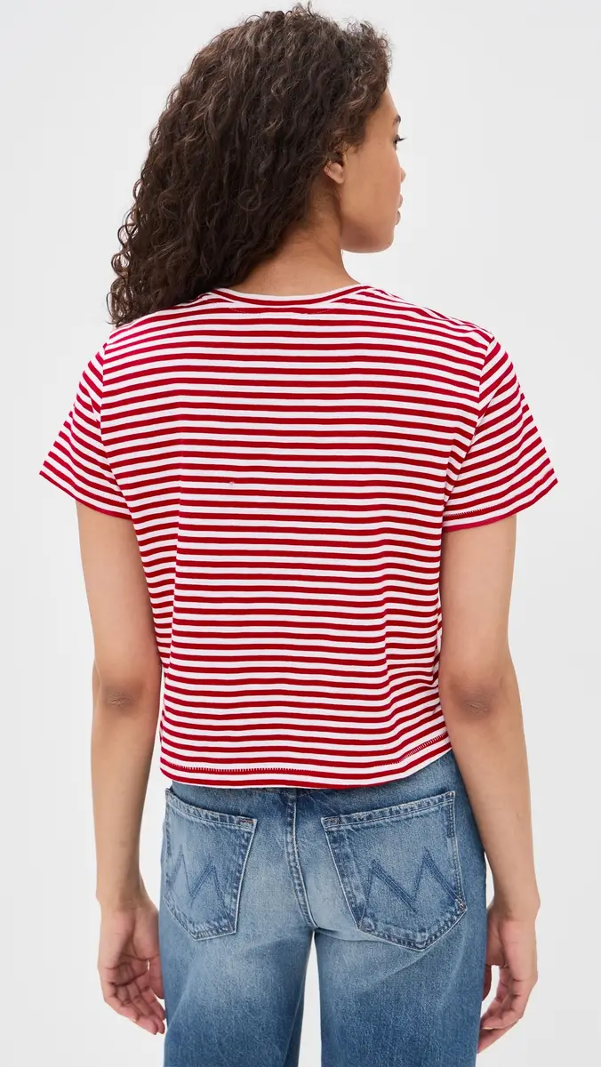 Madewell The Boxy Crop Tee in Soft Slub Festival Red | Thumbnail 3