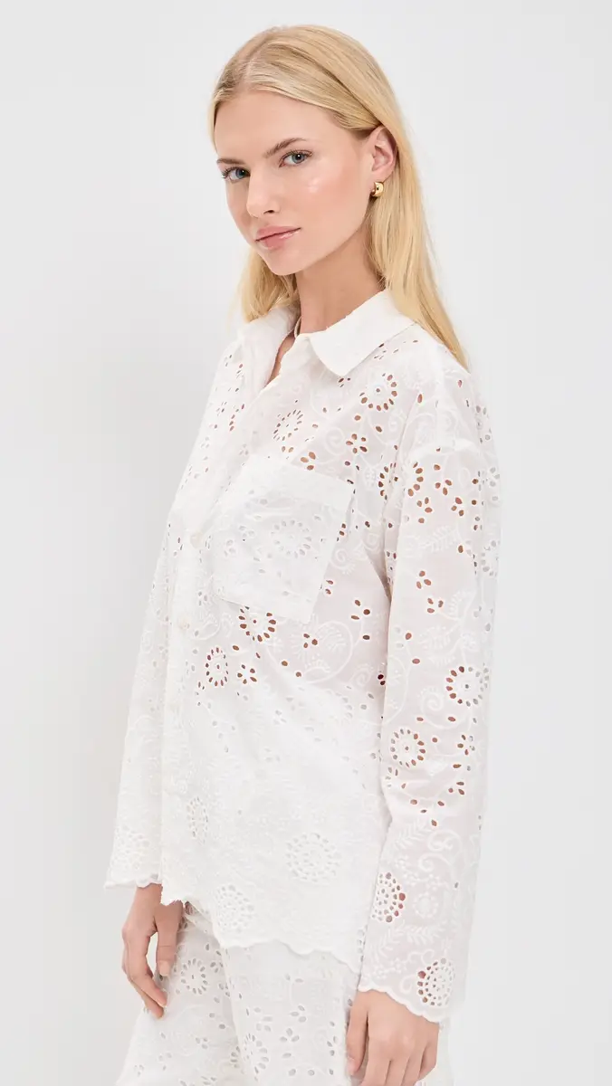 Splendid x @Cellajaneblog Eyelet Button Down | Thumbnail 4 Splendid x @Cellajaneblog Eyelet Button Down | Thumbnail 4