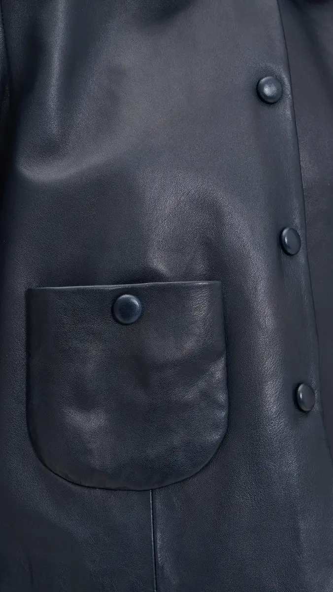Ba&sh Milos Leather Jacket Marine | Thumbnail 6 Ba&sh Milos Leather Jacket Marine | Thumbnail 6