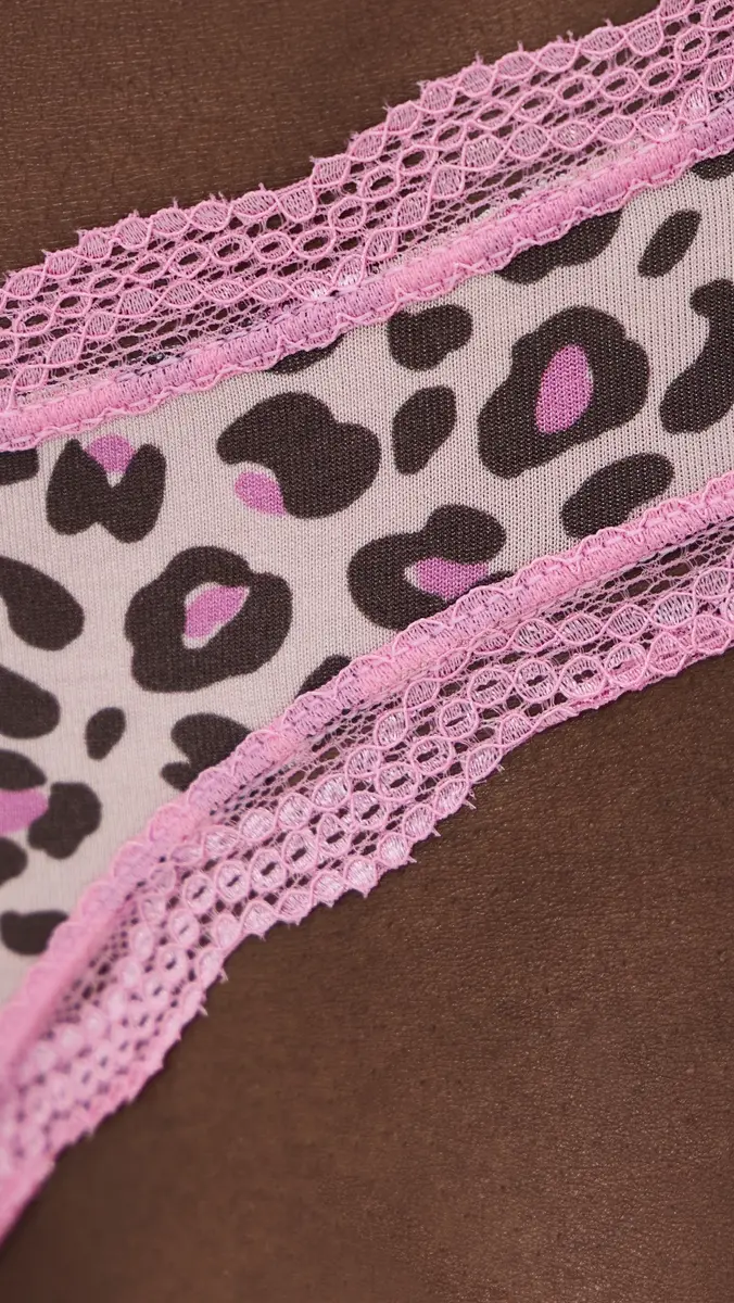 Stripe & Stare Original Knicker Four Pack Panties iquorice eopard | Thumbnail 4