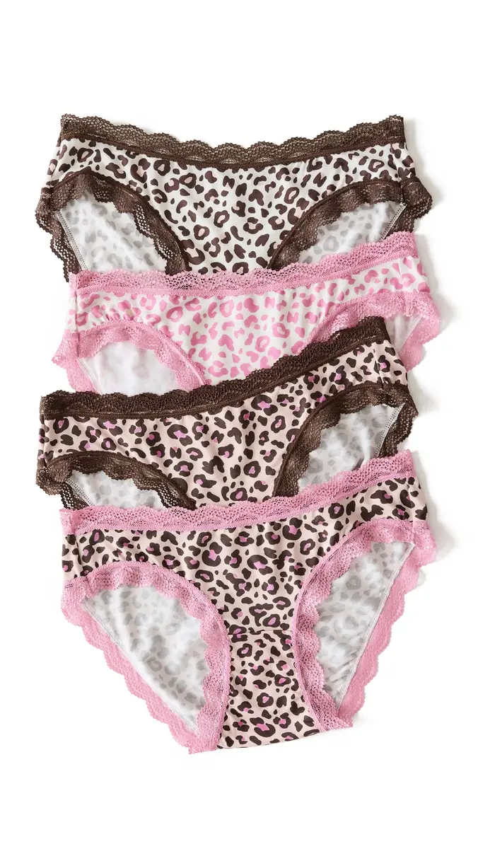 Stripe & Stare Original Knicker Four Pack Panties iquorice eopard | Thumbnail 6