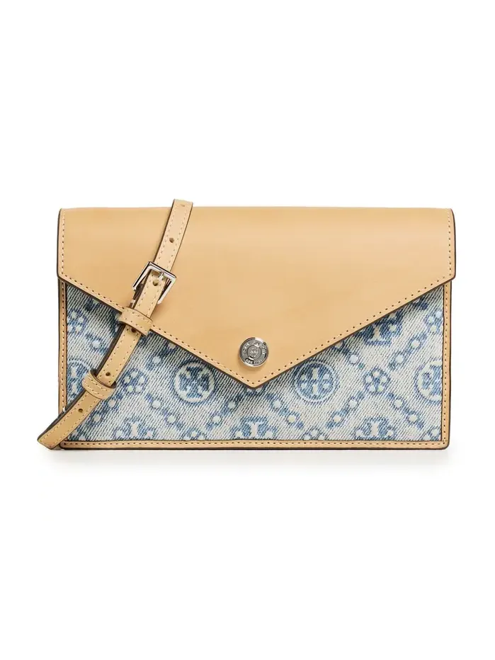 T Monogram Denim Envelope Chain Wallet T Monogram Denim Envelope Chain Wallet