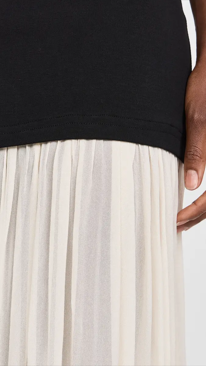 Pixie Market Gia Chiffon Hem Tank Dress Black/White | Thumbnail 6 Pixie Market Gia Chiffon Hem Tank Dress Black/White | Thumbnail 6