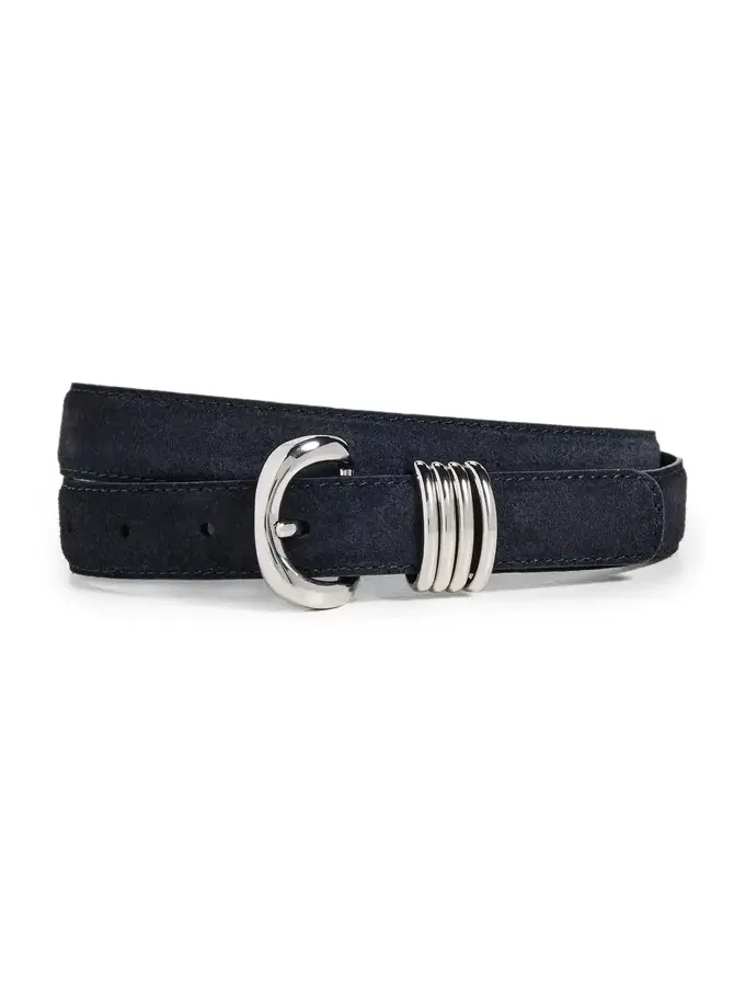 Madewell Metal Keeper Belt In Suede Juniper Berry Suede
