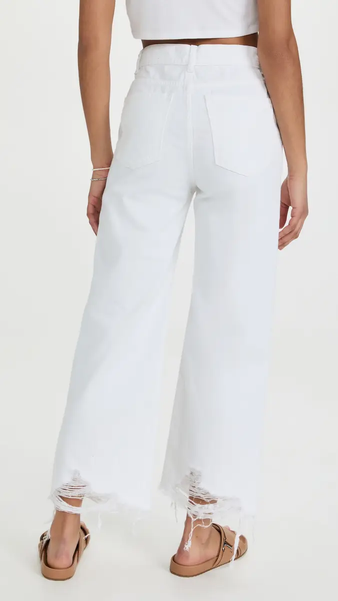 DL1961 Hepburn Wide Leg High Rise Jeans White Distressed | Thumbnail 3 DL1961 Hepburn Wide Leg High Rise Jeans White Distressed | Thumbnail 3