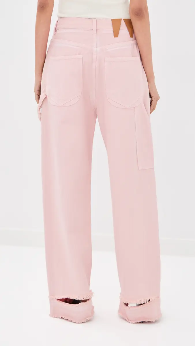 DARKPARK Lisa Silk Scarf Adorned Loose Fit Carpenter Jeans Pink | Thumbnail 3