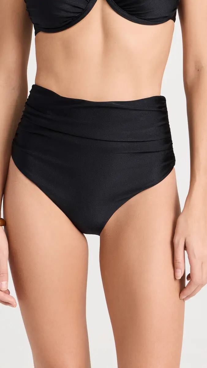 Simkhai Teya High Waisted Ruched Bikini Bottoms | Thumbnail 2